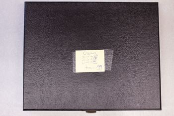 Media type: image;   Special Collections 4011 documents cataloged_item 4012 documents cataloged_item 4013 Description: Digital photo of Northcutt box to document exterior and interior text.;